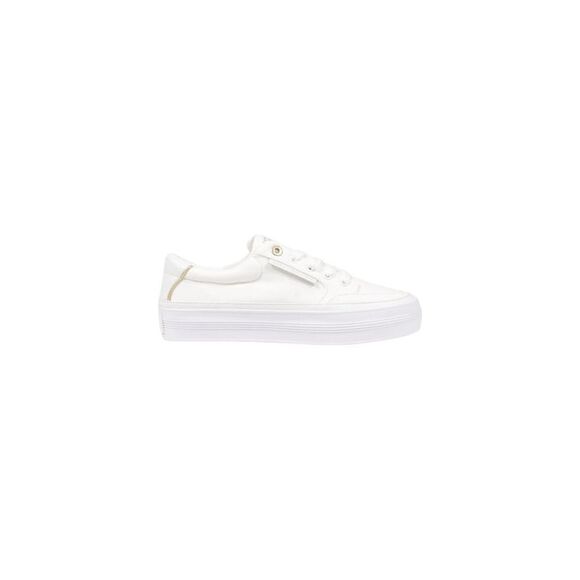 Tommy Hilfiger Cream Recycled Cotton Low Top Women's Sneakers